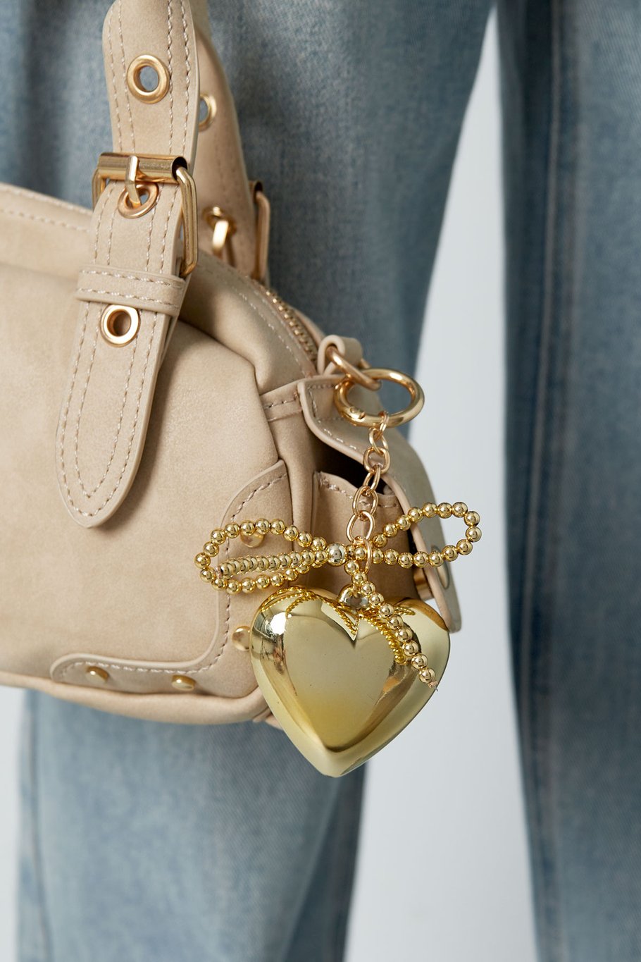Bagcharm Heart and Bow Pendant