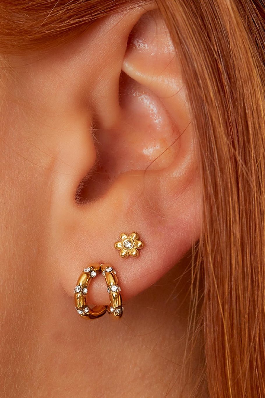 Ear-studs Shiny mini flower