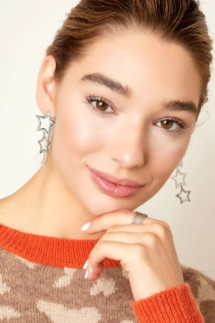 Oorbellen Reliëf star