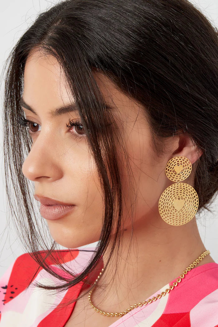 Oorbellen Statement round hearts