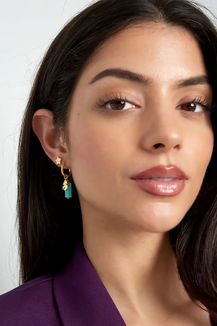 Oorbellen Blue feather