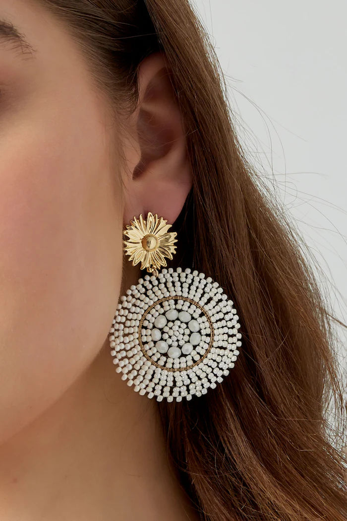 Oorbellen Vivid Glass beads - Wit