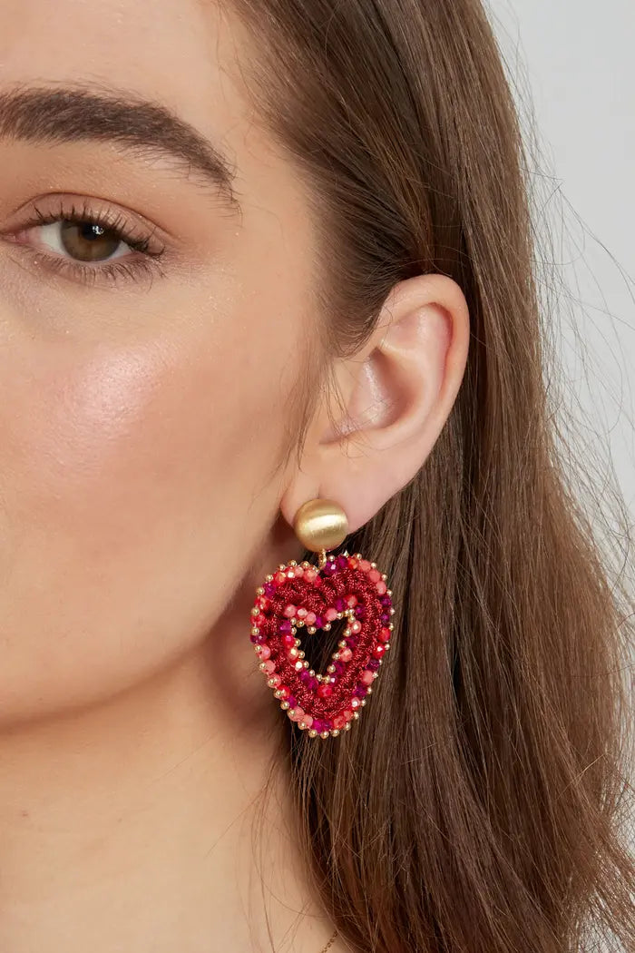 Oorbellen Love all the way - Rood