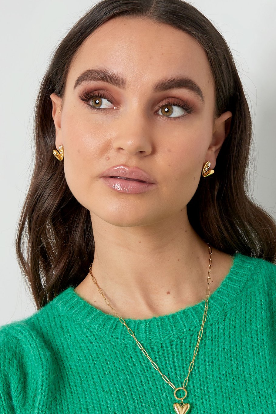 Oorstuds Pearl Heart