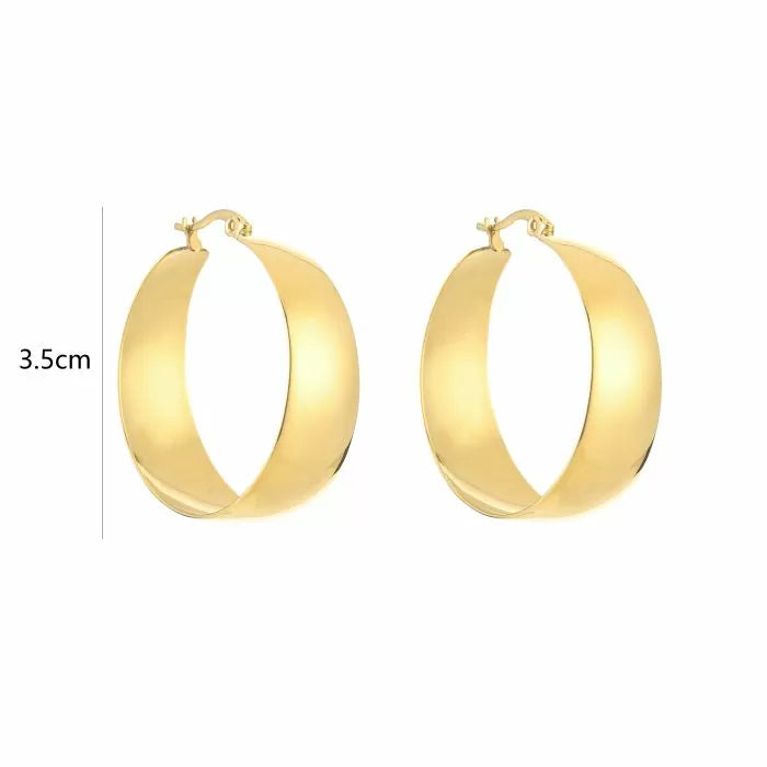 Oorbellen Thicker Flat Hoops 3,5 cm