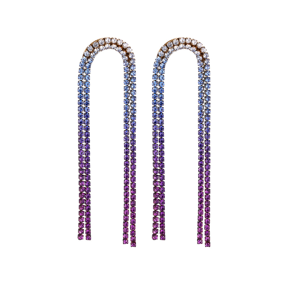 Oorbellen Rainbow diamond curves