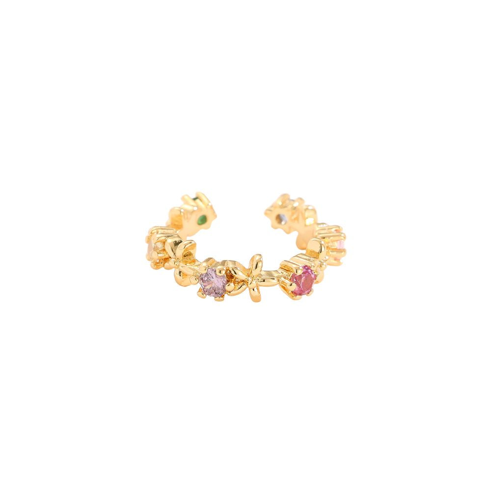 Earcuff Fine Flower Diamonds Multi