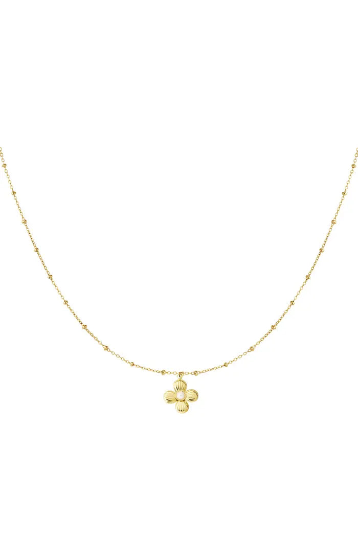 Ketting Bloem met parel