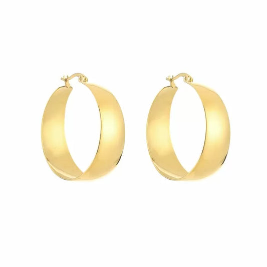 Oorbellen Thicker Flat Hoops 3,5 cm