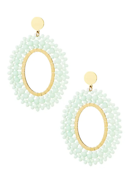 Oorbellen kralen party turquoise