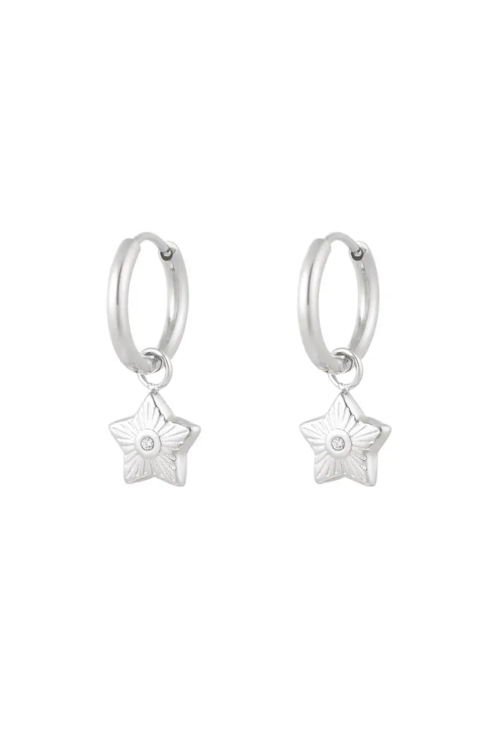 Oorbellen Star with stone