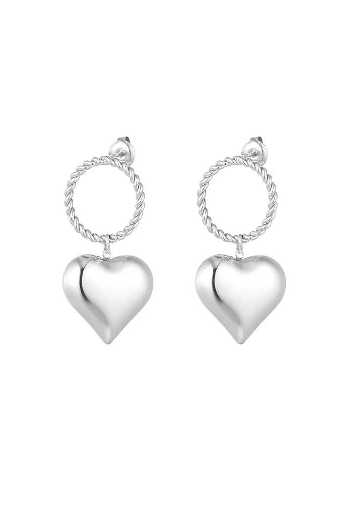 Oorbellen Round & heart