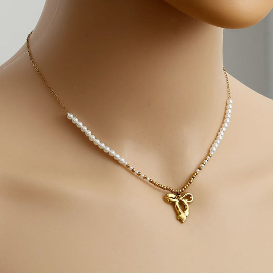 Ketting Bowtie in Pearl