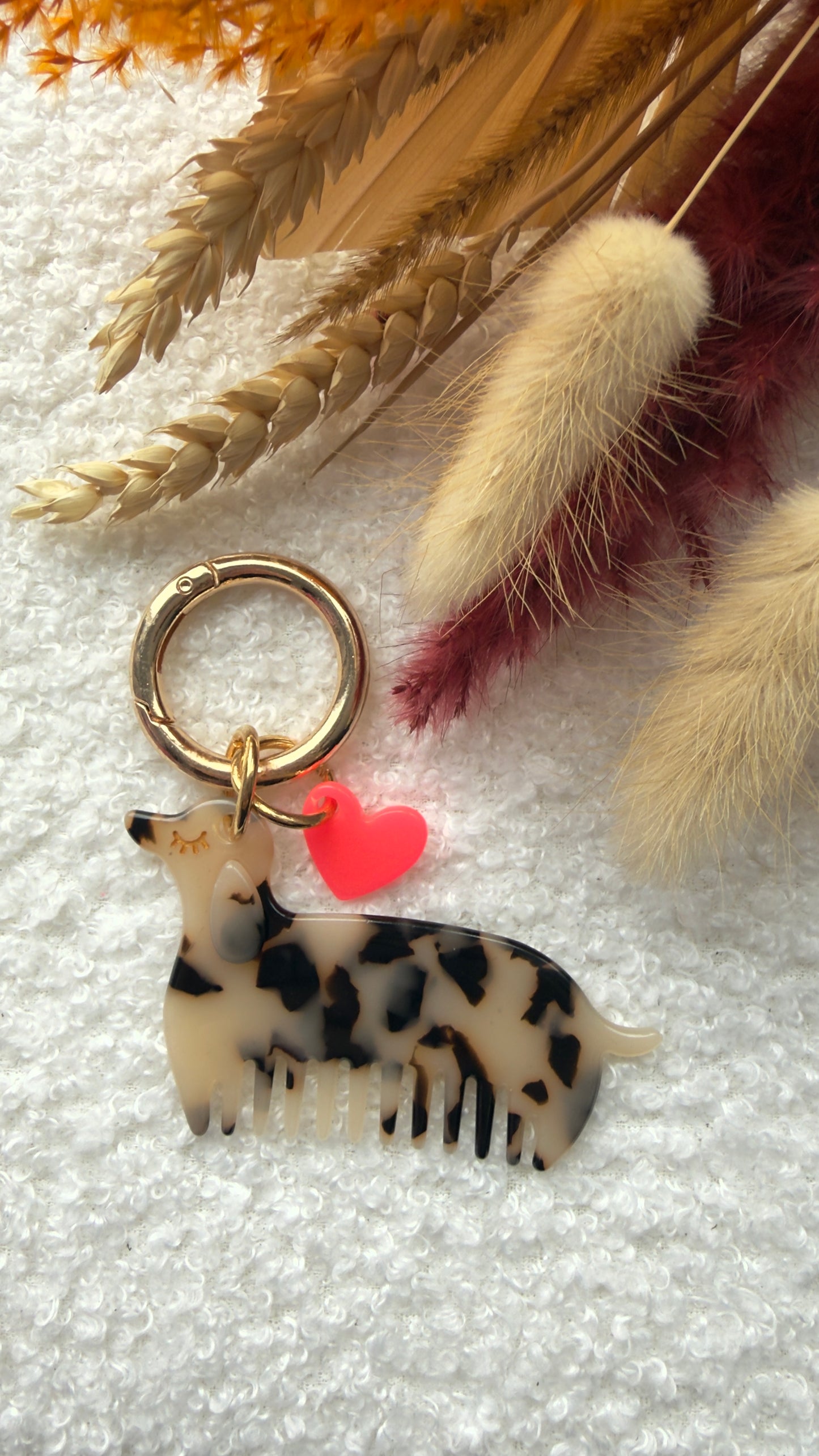Sleutelhanger hond kam