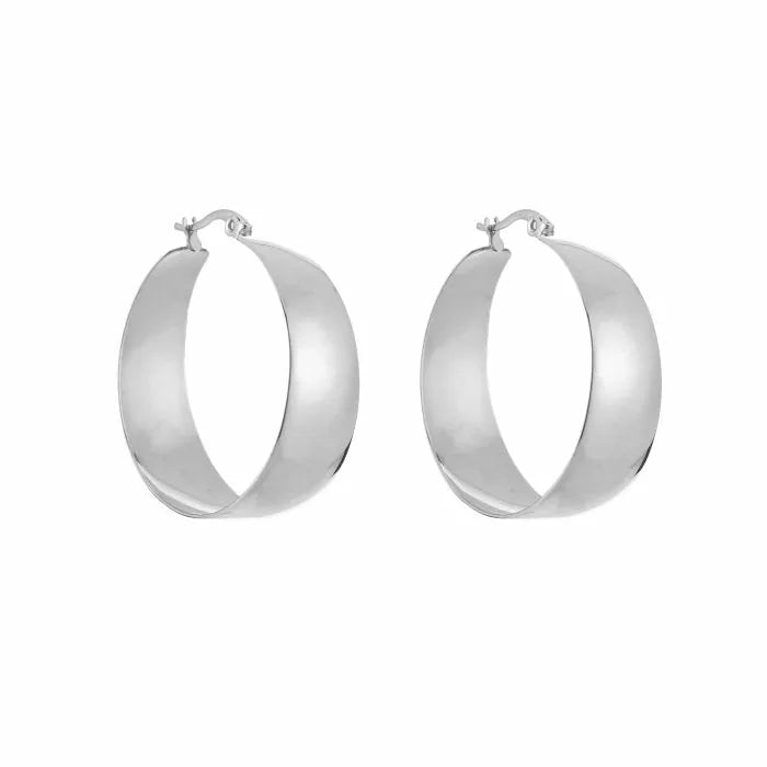 Oorbellen Thicker Flat Hoops 3,5 cm