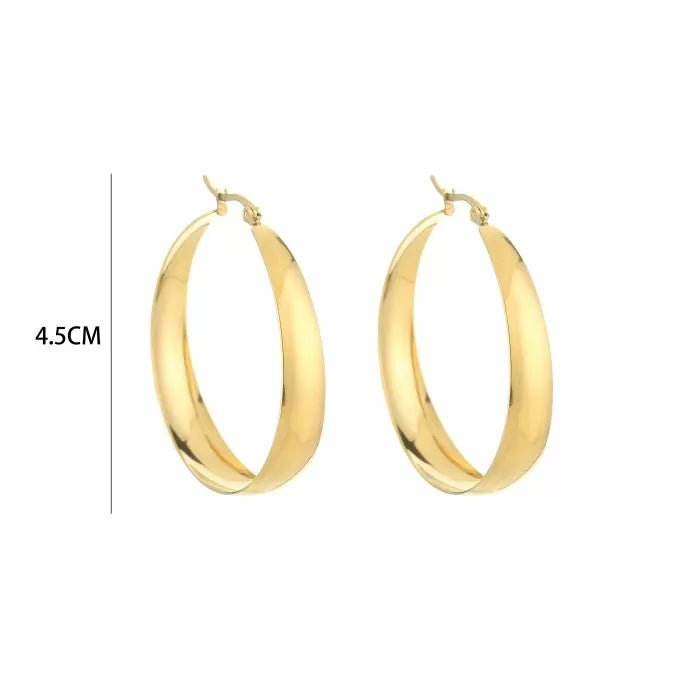 Oorbellen Flat Hoops 5 cm