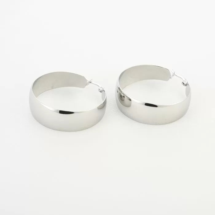 Oorbellen Thicker Flat Hoops 3,5 cm
