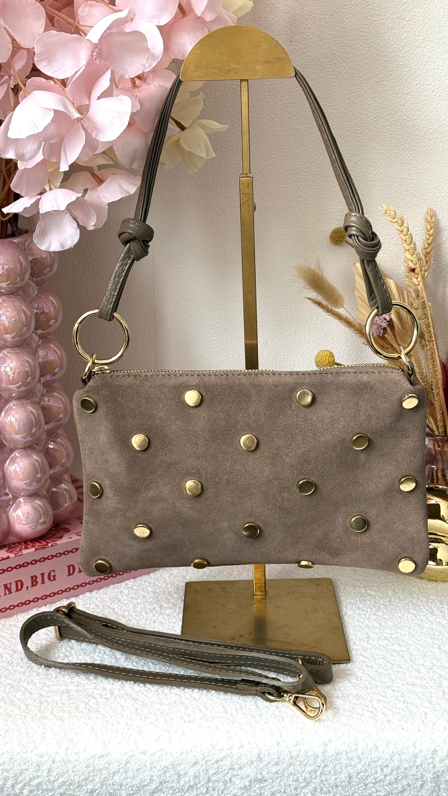 Studded bag small - Taupe
