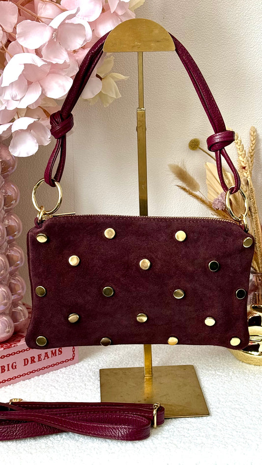 Studded bag small - Burgundy
