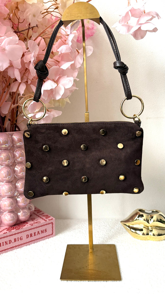 Studded bag small - Chocolate Brown