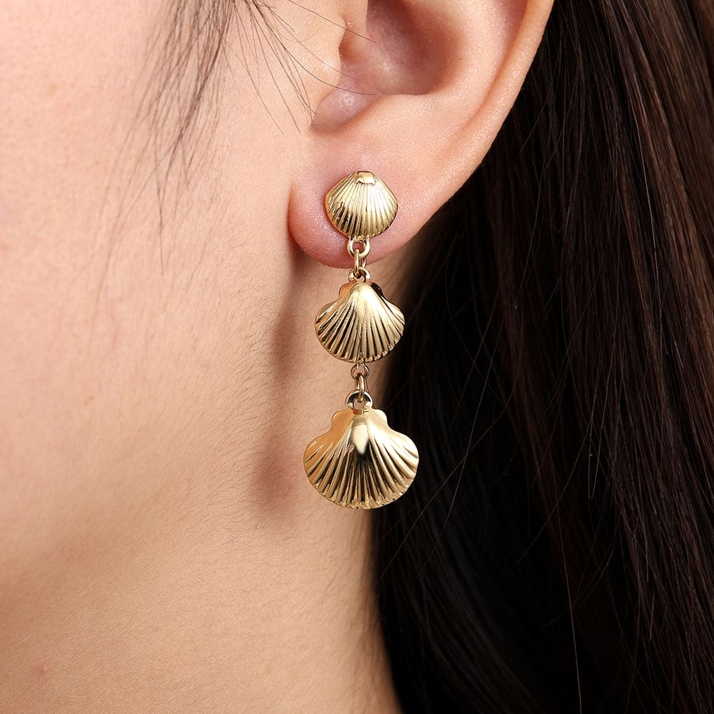 Oorbellen Shell Trio
