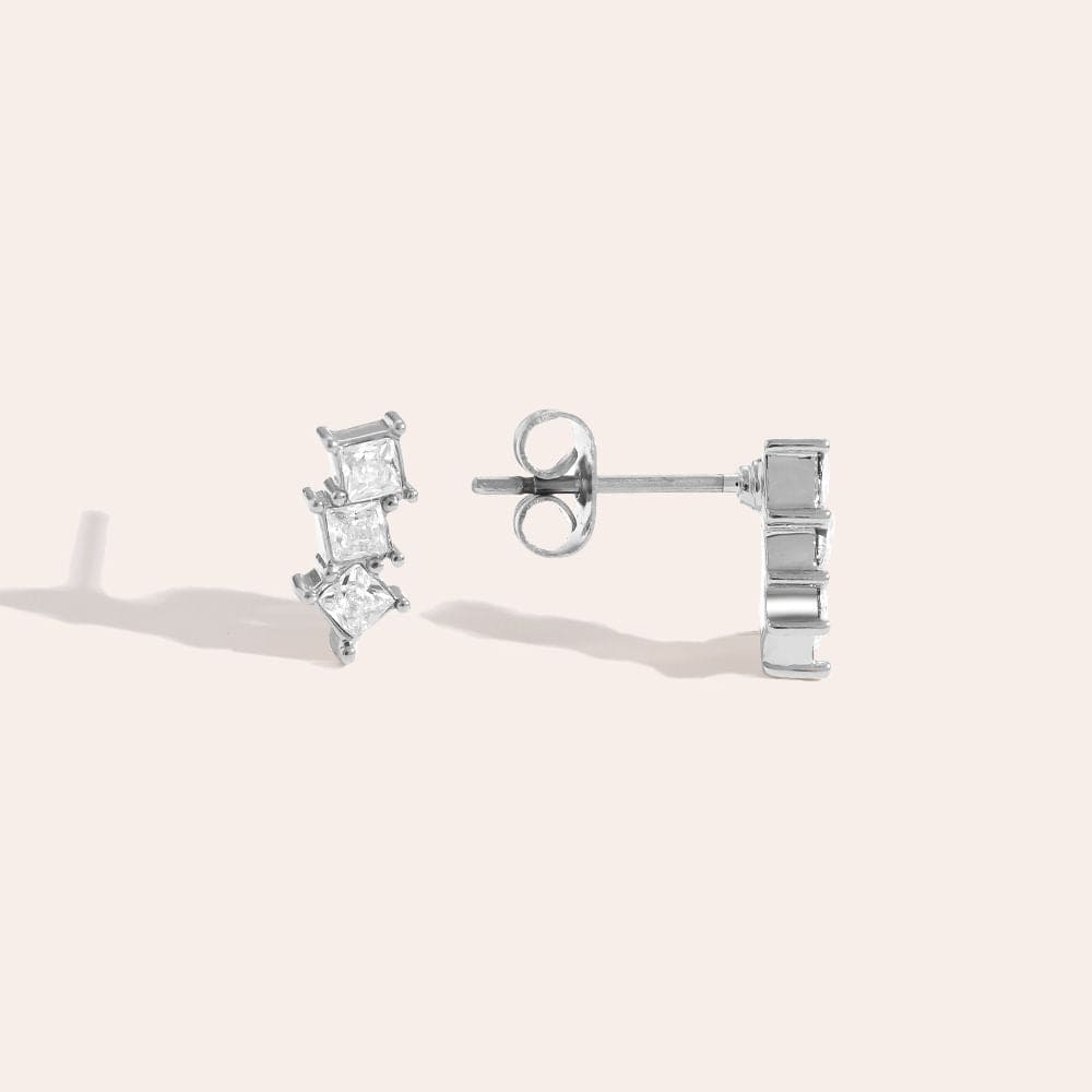 Oorbellen three cube diamonds studs