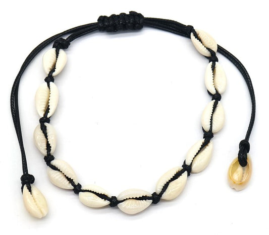 Enkelbandje shells black