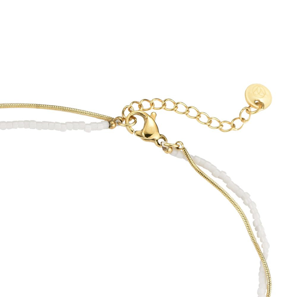 Enkelbandje white hearts