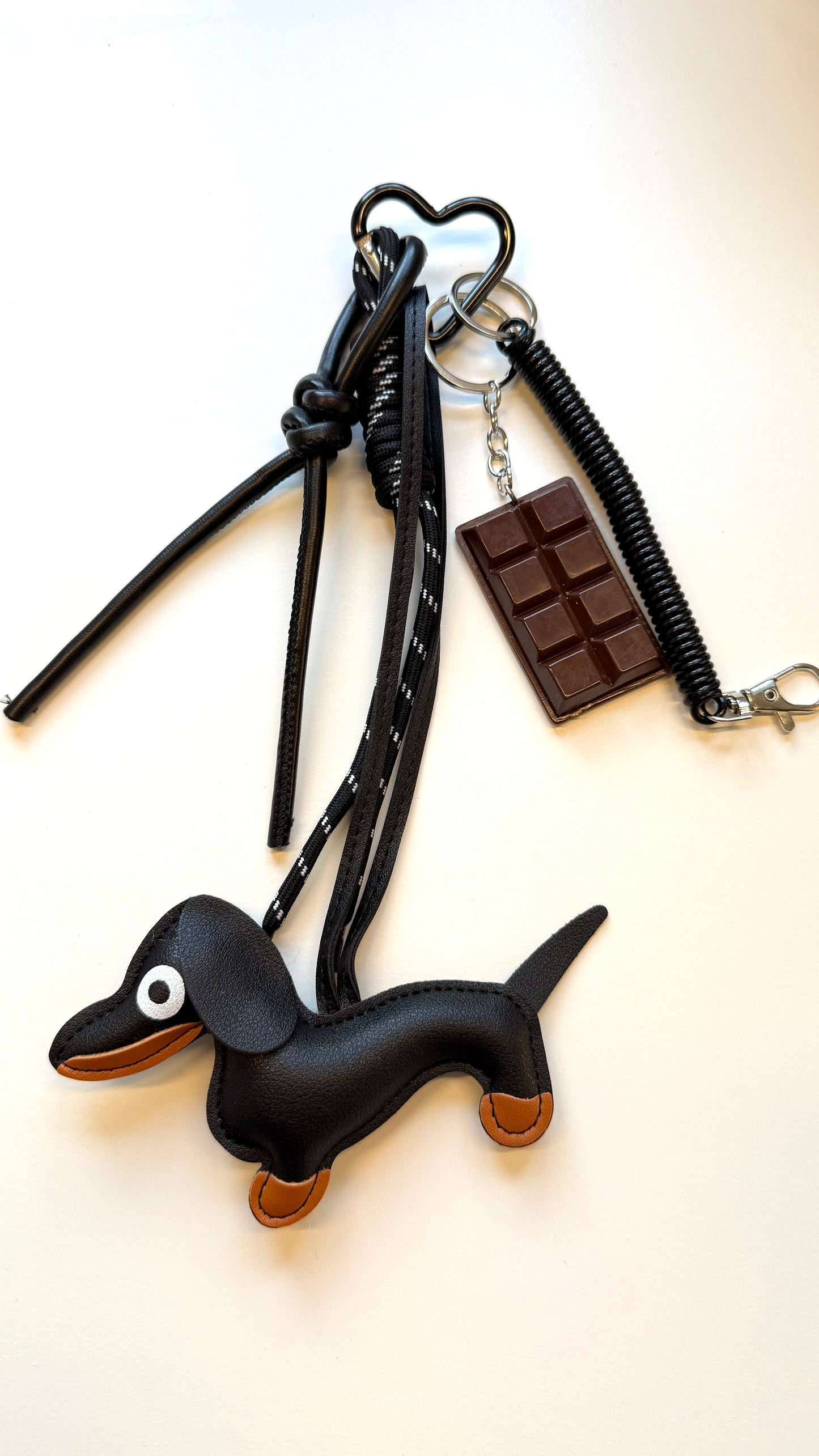 Bagcharm teckel and chocolate - Zwart