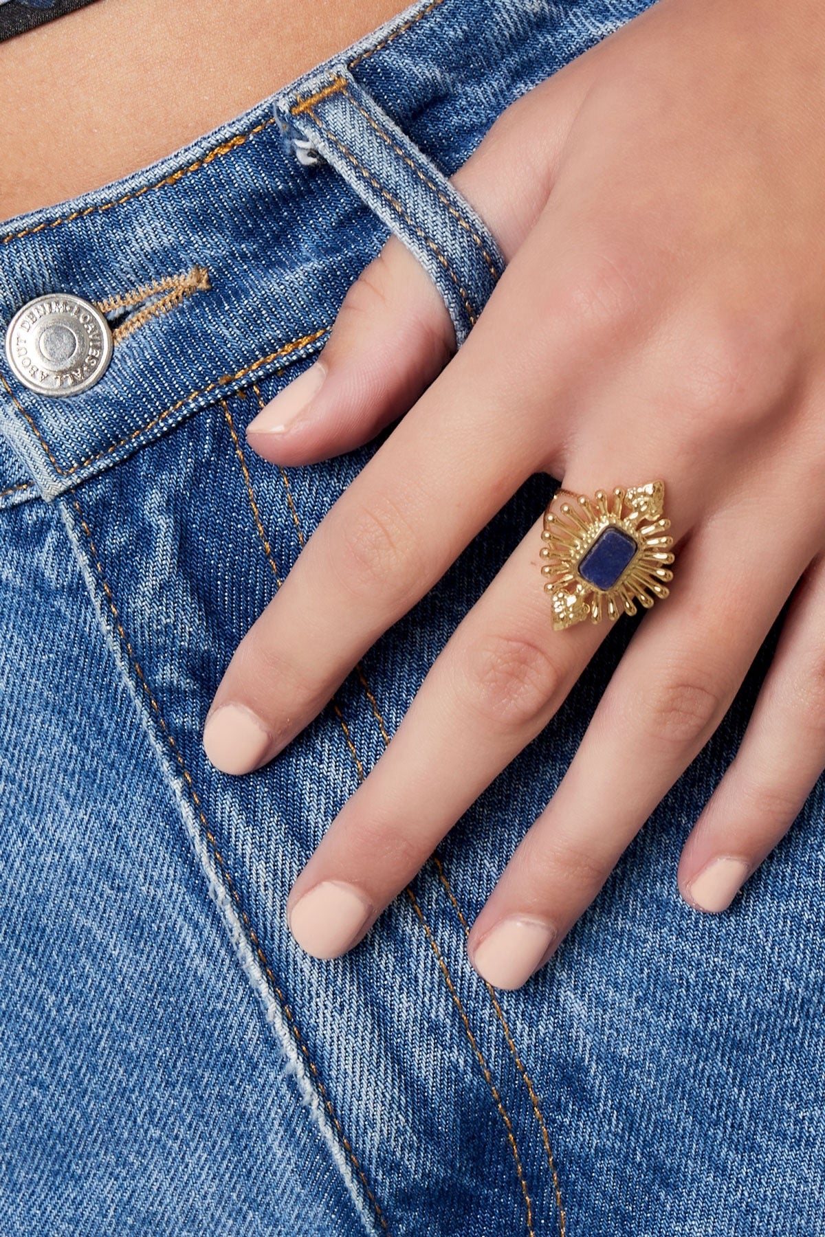 Ring Vintage Look - Blauw