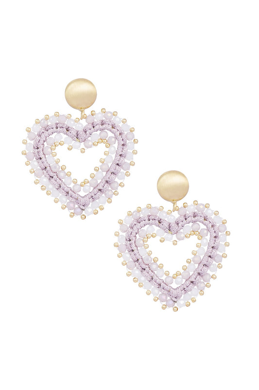 Oorbellen Love all the way - Lila