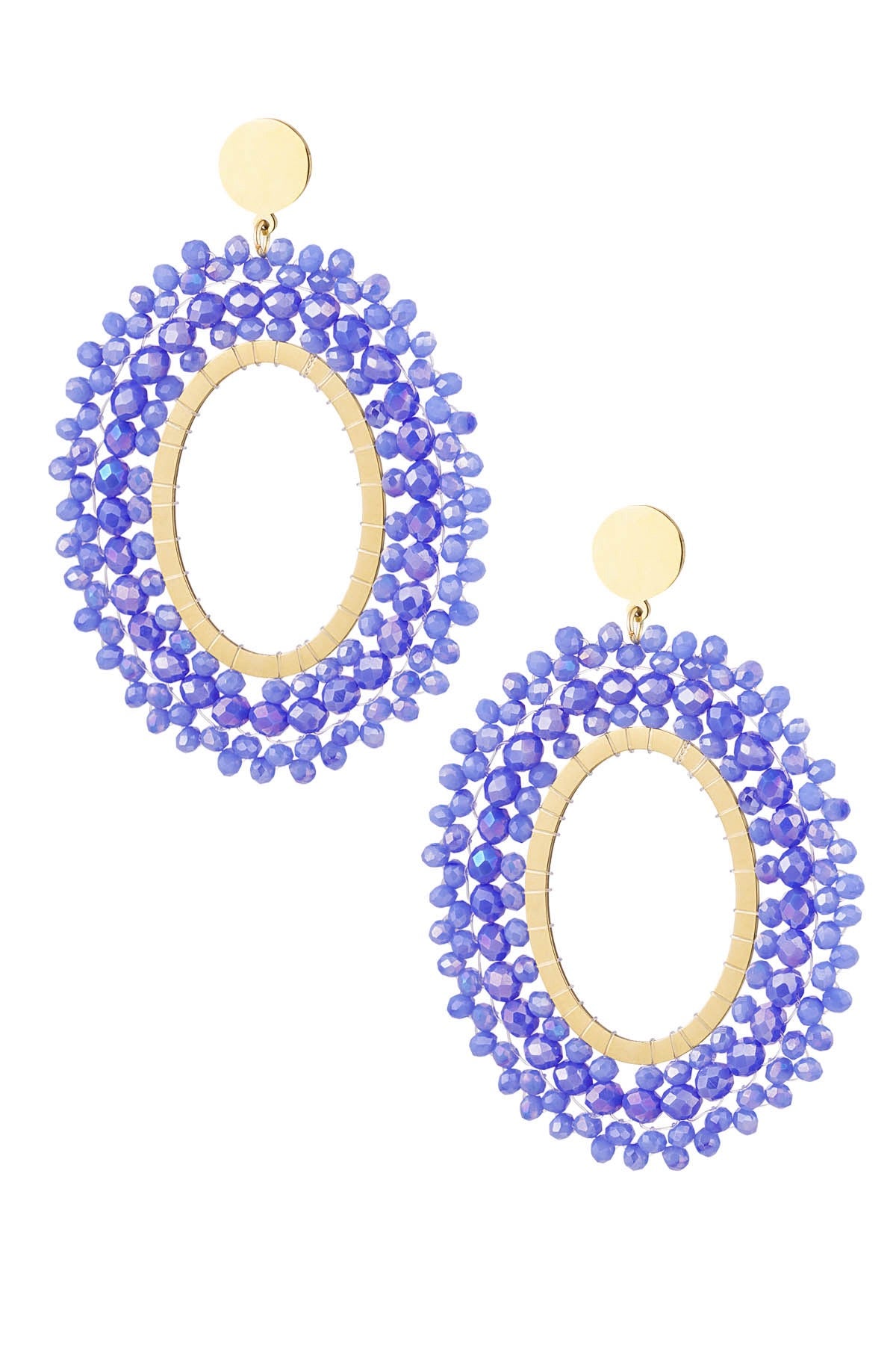 Oorbellen kralen party - Blauw