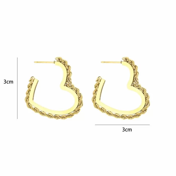 Oorbellen twisted heart