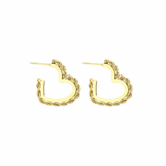 Oorbellen twisted heart mini