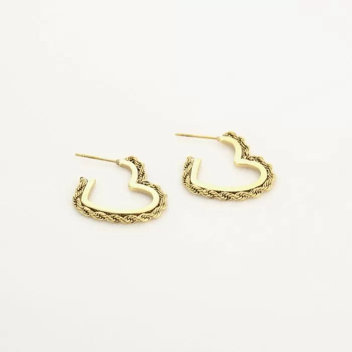 Oorbellen twisted heart mini