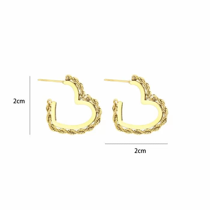 Oorbellen twisted heart mini