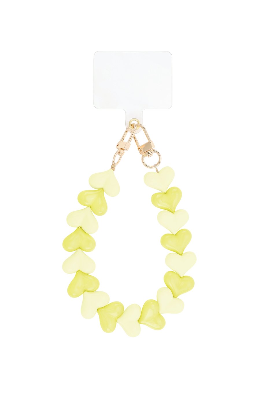 Telefoonkoord Double hearts - geel