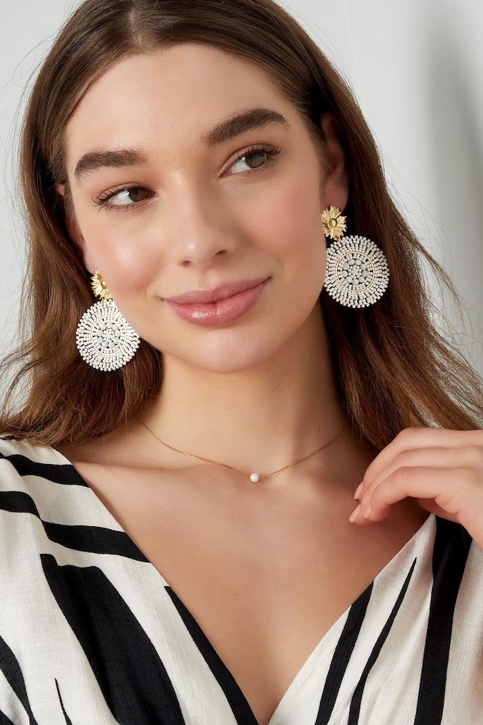 Oorbellen Vivid Glass beads - Wit