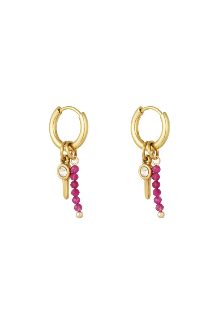 Oorbellen earparty - Fuchsia