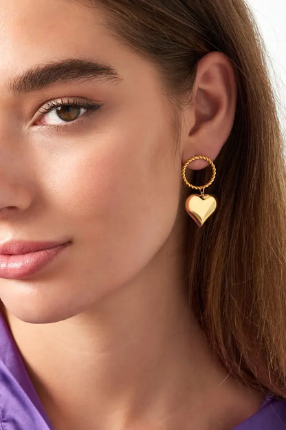 Oorbellen Round & heart