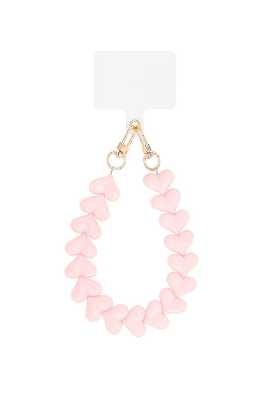 Telefoonkoord Hearts - Pale Pink
