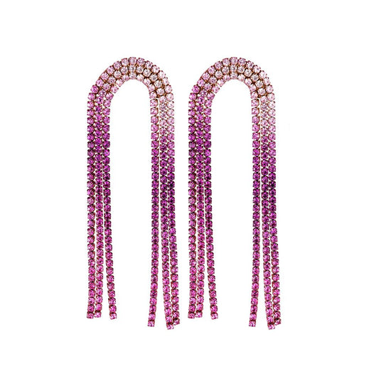 Oorbellen Pink diamond curves