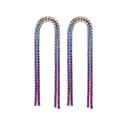 Oorbellen Rainbow diamond curves