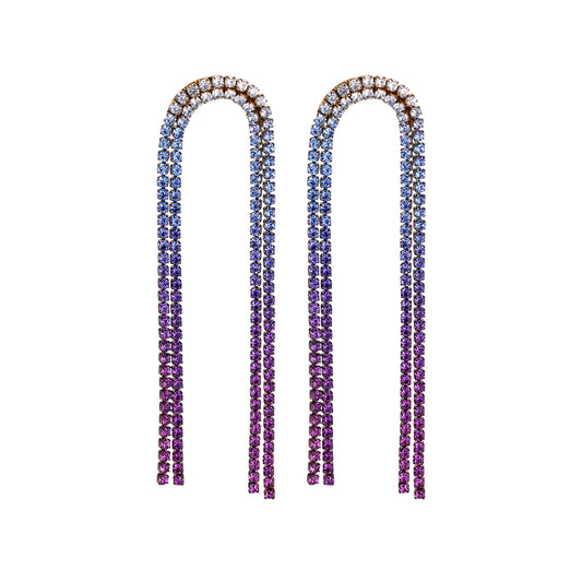Oorbellen Rainbow diamond curves