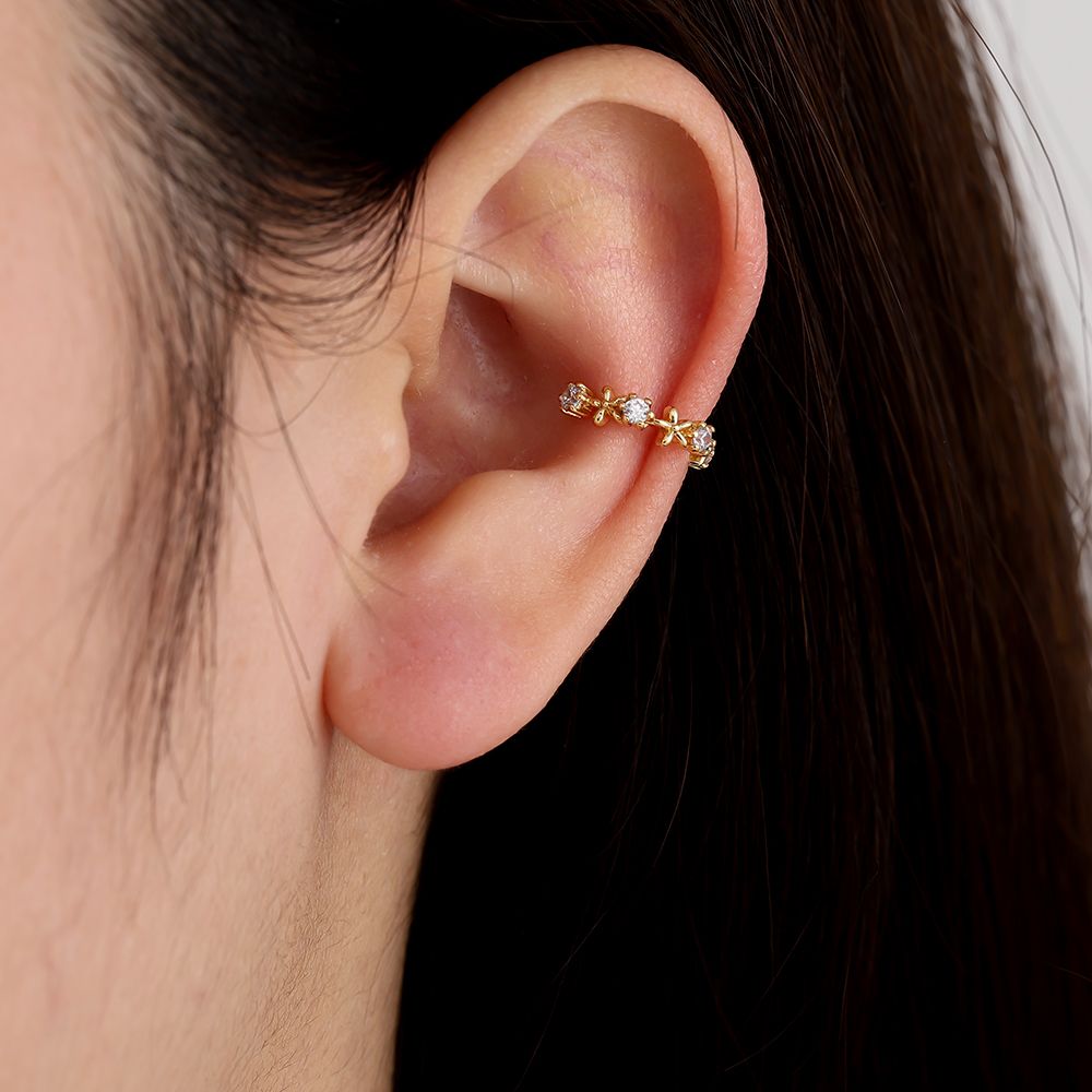 Earcuff Fine Flower Diamonds