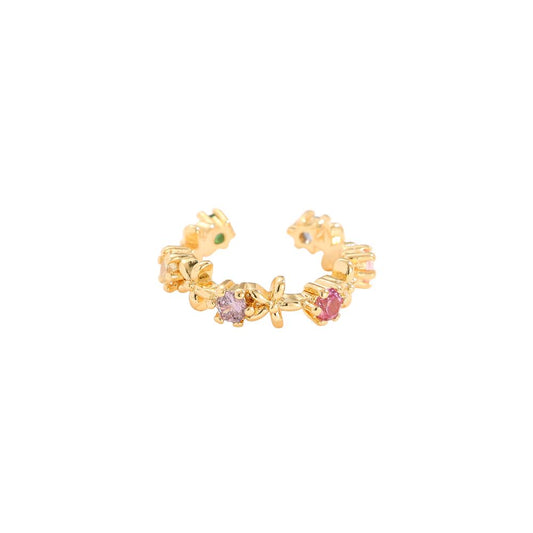 Earcuff Fine Flower Diamonds Multi