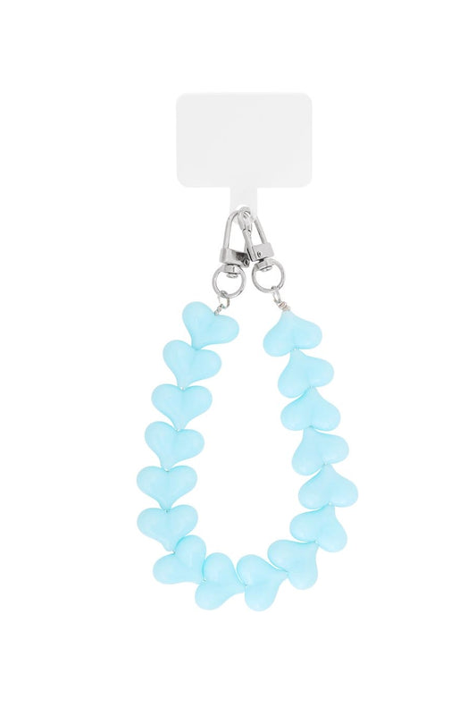 Telefoonkoord Double hearts - Blauw