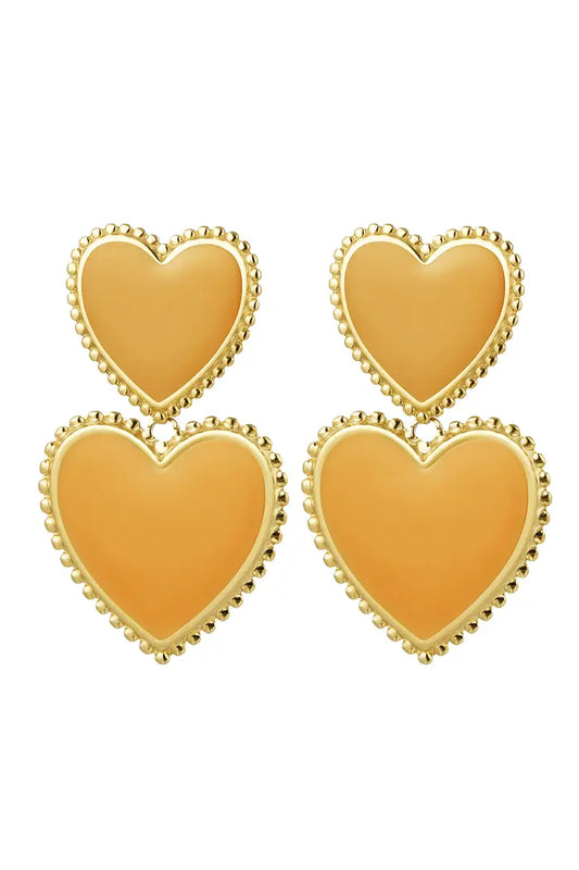Oorbellen colourful hearts - Oranje