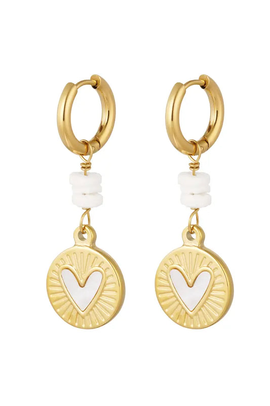 Oorbellen Heart coin