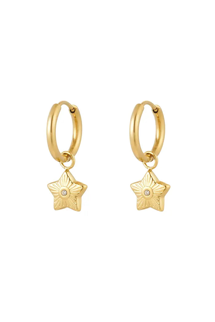 Oorbellen Star with stone